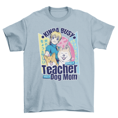 Girl with dogs anime t-shirt