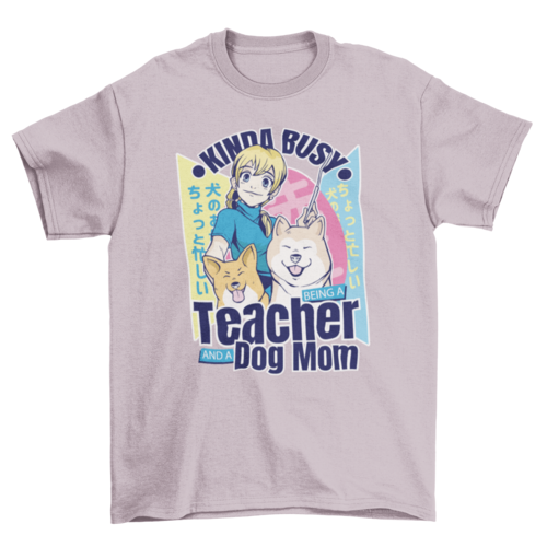 Girl with dogs anime t-shirt